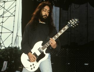 Kim Thayil performs with Soundgarden at the 1992 Lollapalooza Festival