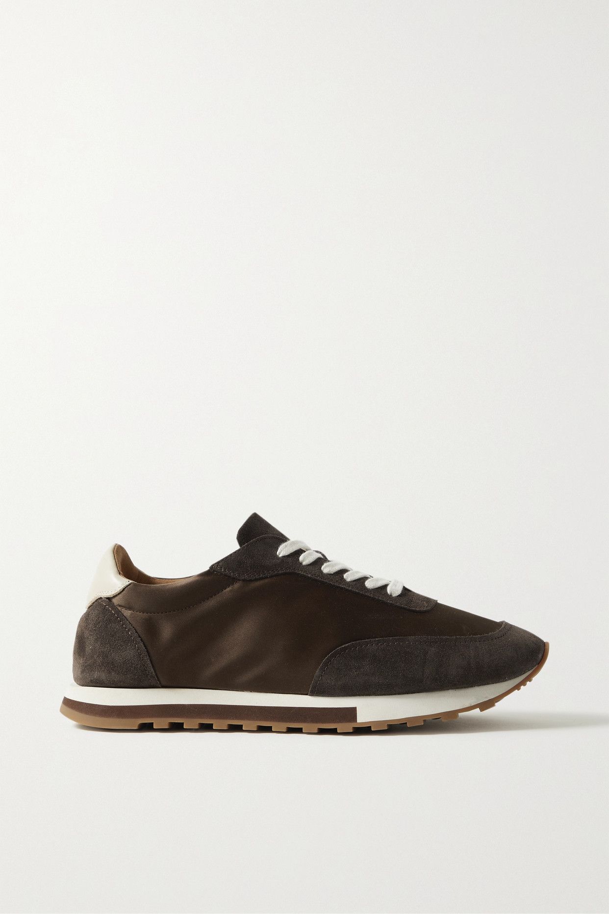 Owen Runner satin, suede and leather sneakers