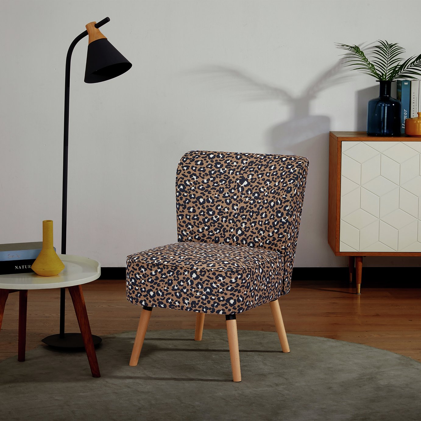 Habitat Eppy Fabric Accent Chair - Leopard Print