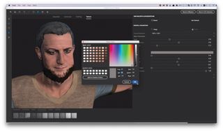 Man in Adobe Fuse with colour palette 