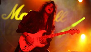 Yngwie Malmsteen performs at the Marshall: 50 years of Loud event at Wembley Arena on September 22, 2012 in London