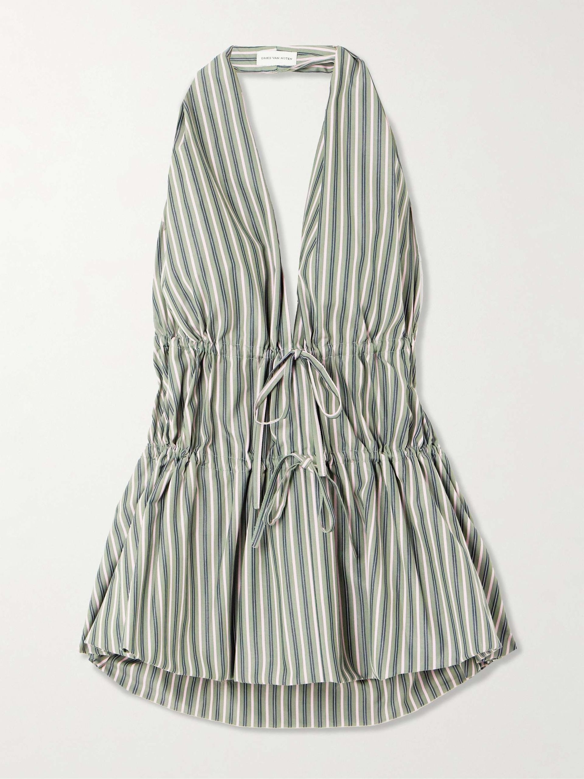Striped Cotton Halterneck Top