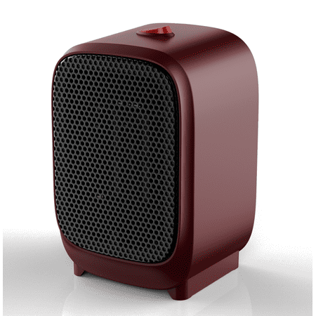 Mainstays Personal Electric Space Heater 400w for Indoor, Portable Electric Heater for Home, Ptc Ceramic for Fast Safe Energy Efficiency, Red
