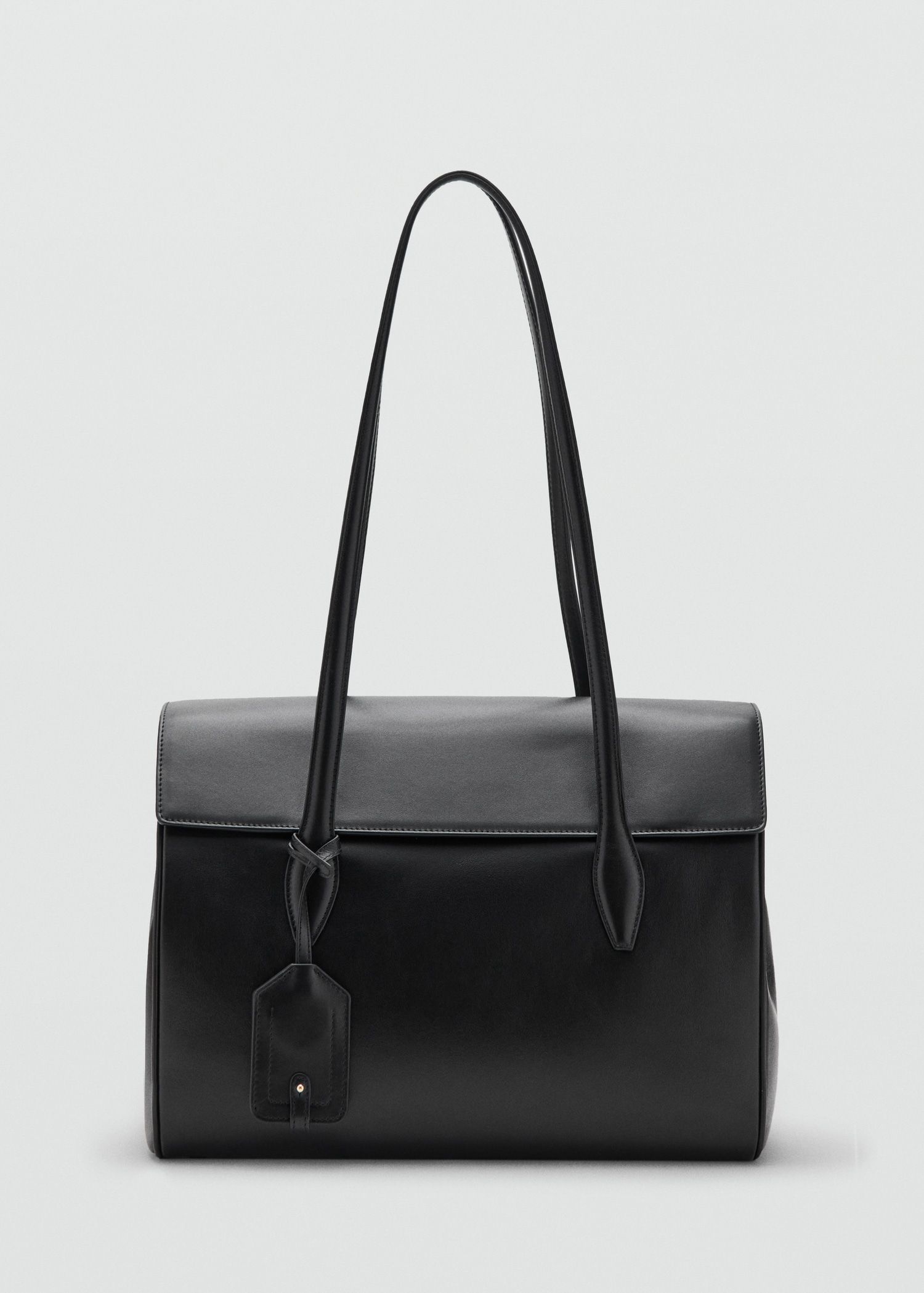 MANGO Leather Shopper Bag With Charms
