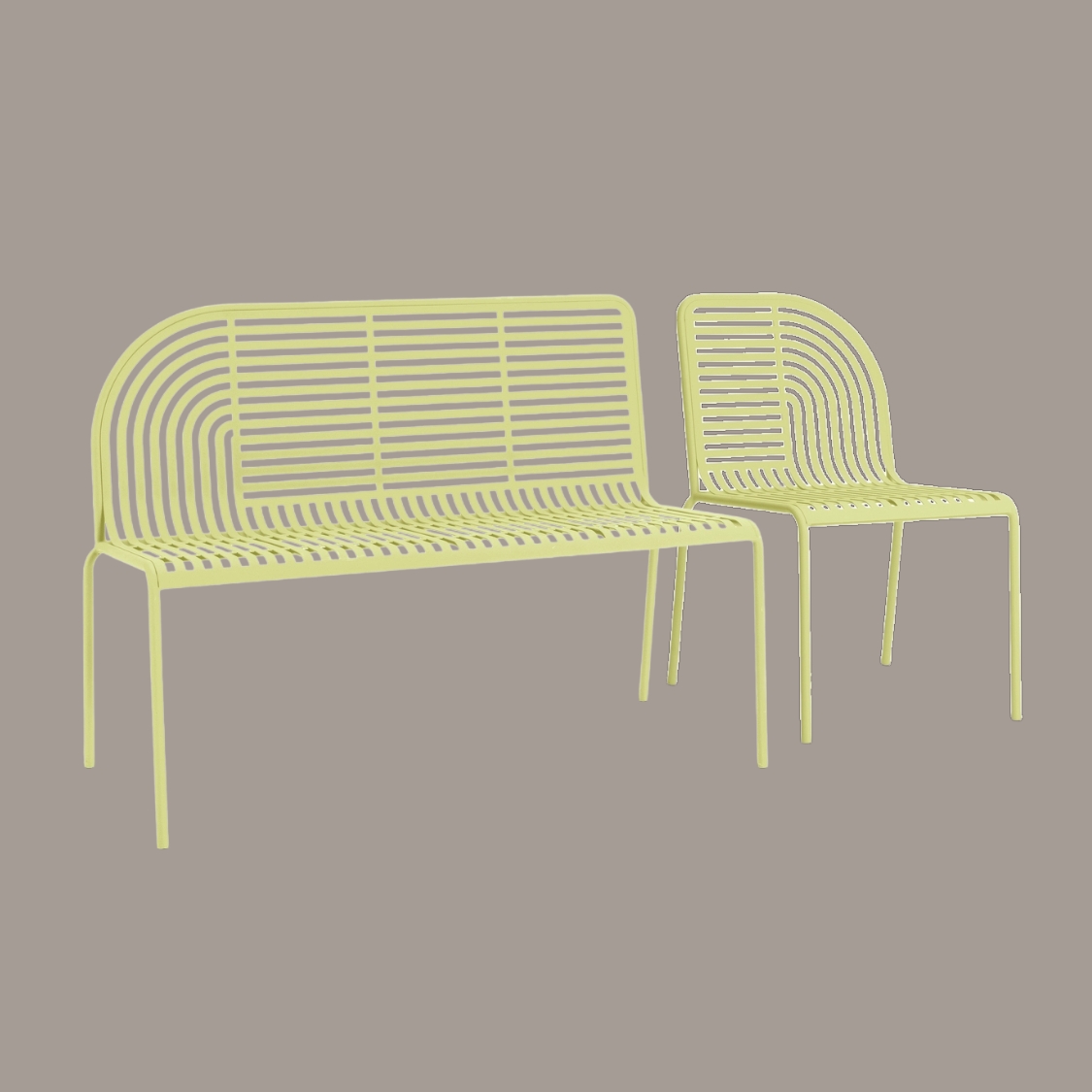 Habitat, Habitat 60 Lucinda Metal Garden Bench & Chair - Yellow