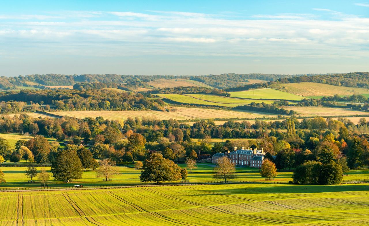 Godmersham Park in the Kent Downs, a Grade I listed house that inspired Jane Austen.