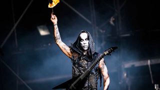 Nergal onstage at Bloodstock