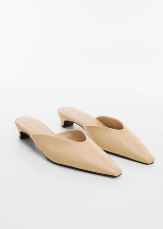 Pointed Toe Leather Shoes - Women