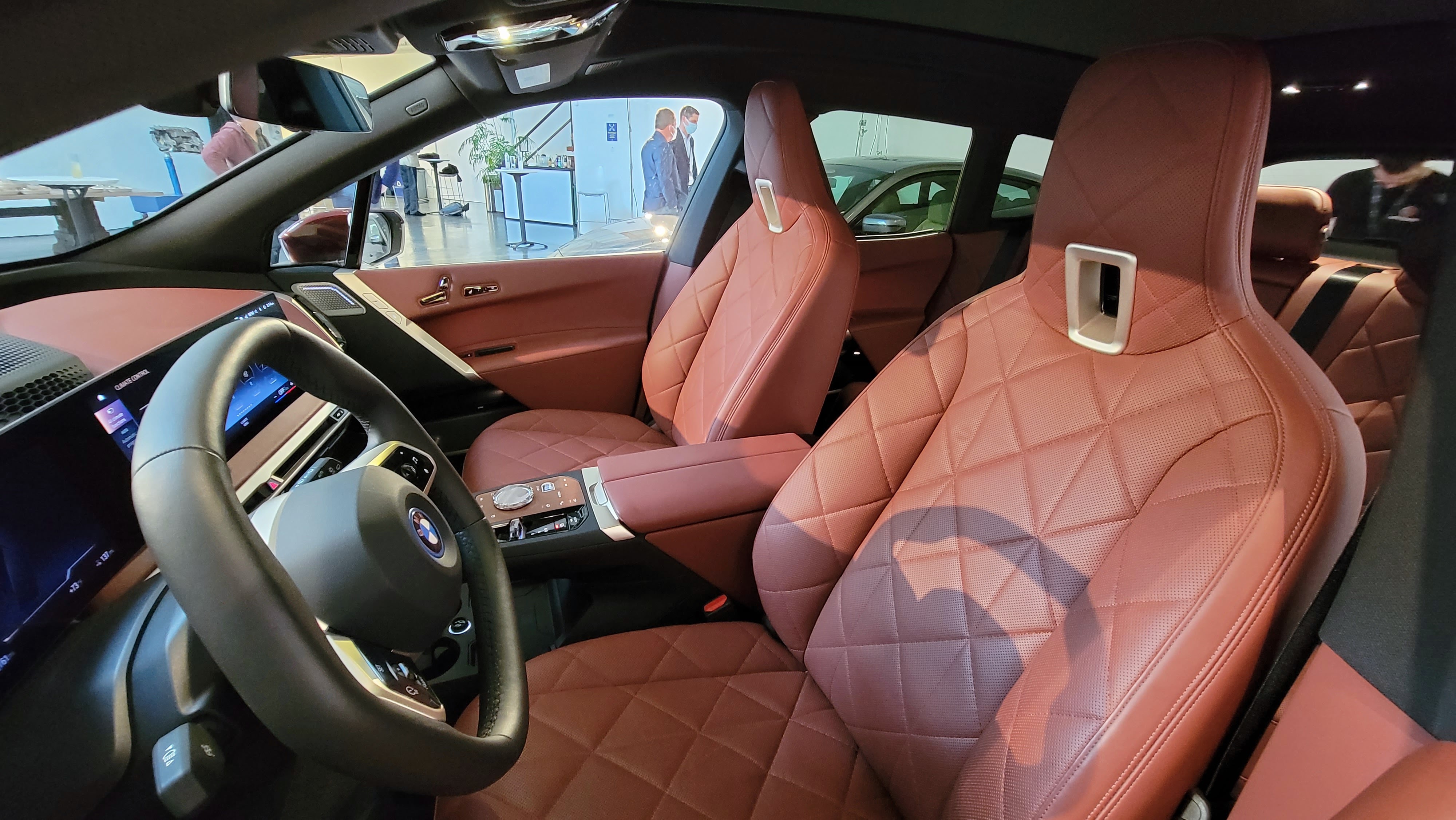 The front seats of the BMW iX