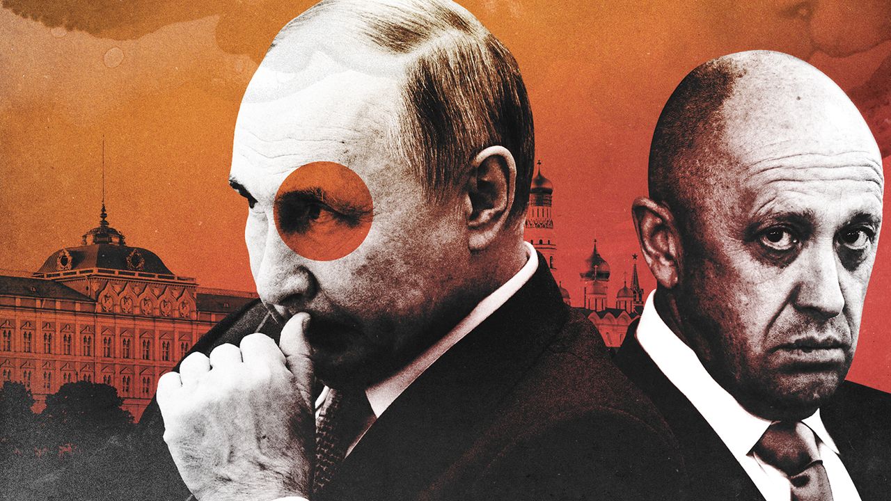 Vladimir Putin and Wagner chief Yevgeny Prigozhin