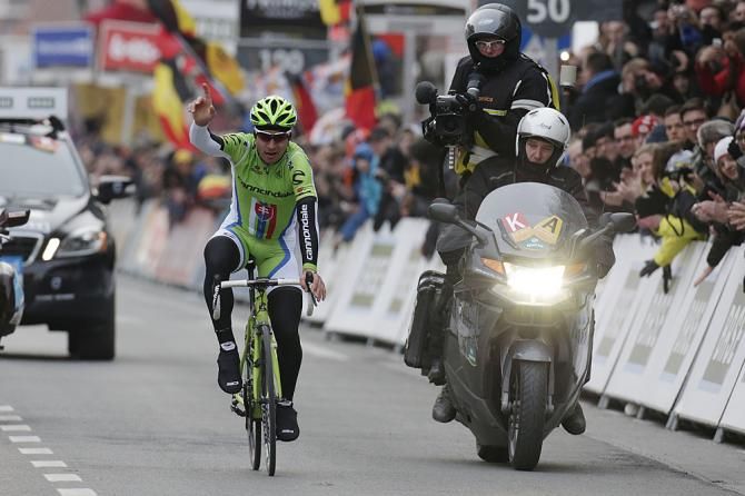 Peter Sagan (Cannondale) soloed in the last 4km to win Gent-Wevelgem