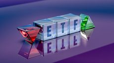ETF spelled out in digital blocks.