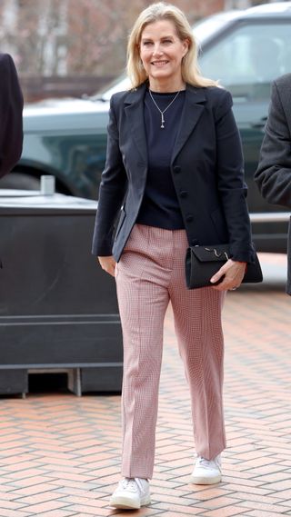 Sophie, Duchess of Edinburgh smiles as she arrives at the All England Open Badminton Championships on March 14, 2024