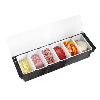 6 Compartment Trays Detachable Topping Station