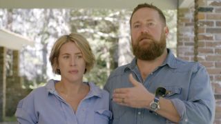 Ben and Erin Napier talking to camera about giant project in Home Town Season 10 premiere