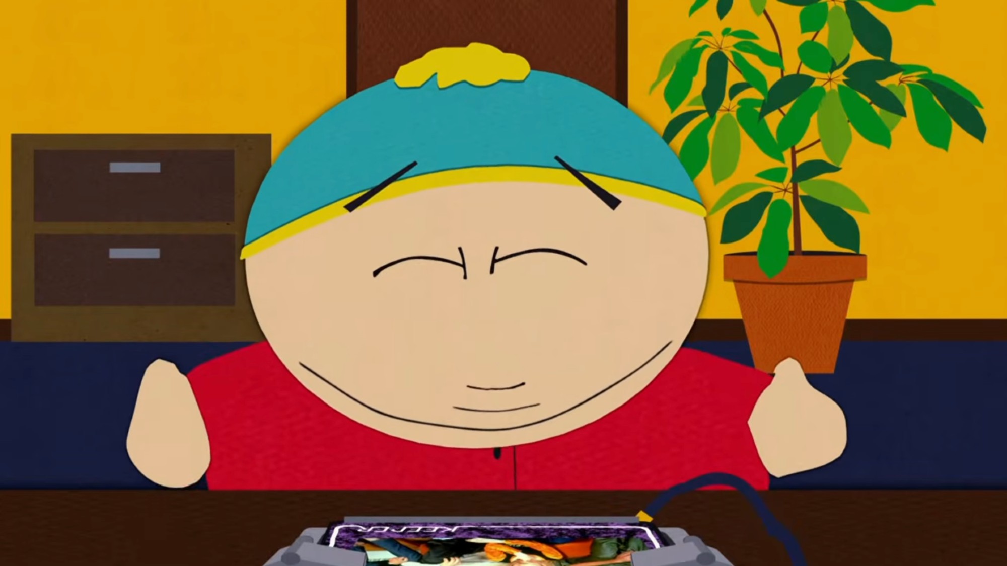 Eric in his room with his Dawson's Creek trapper keeper.