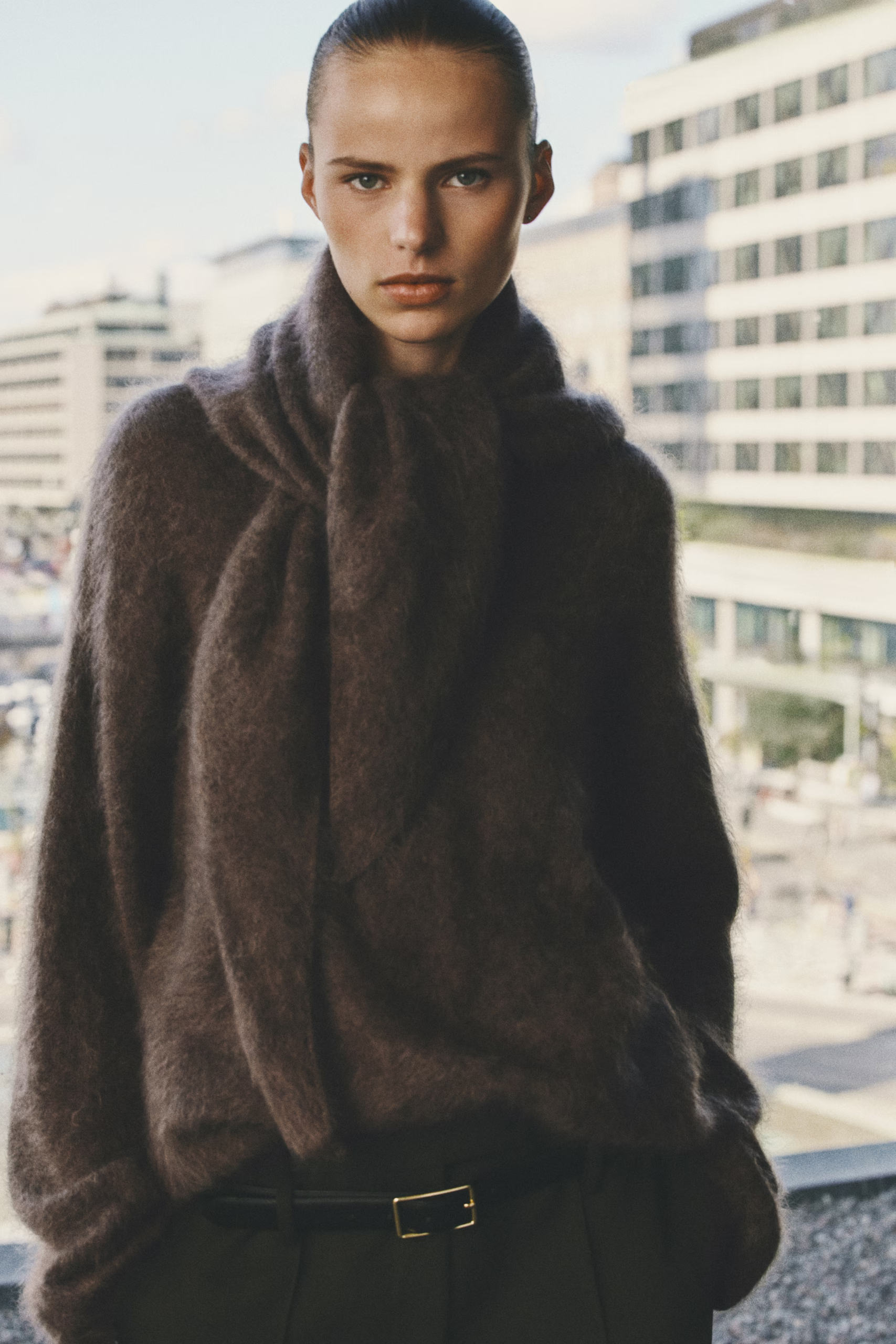 H&amp;amp;M, Brushed wool jumper with scarf