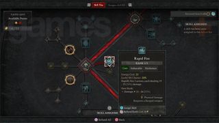 Diablo 4 Rogue Skill Tree Rapid Fire Core Skill