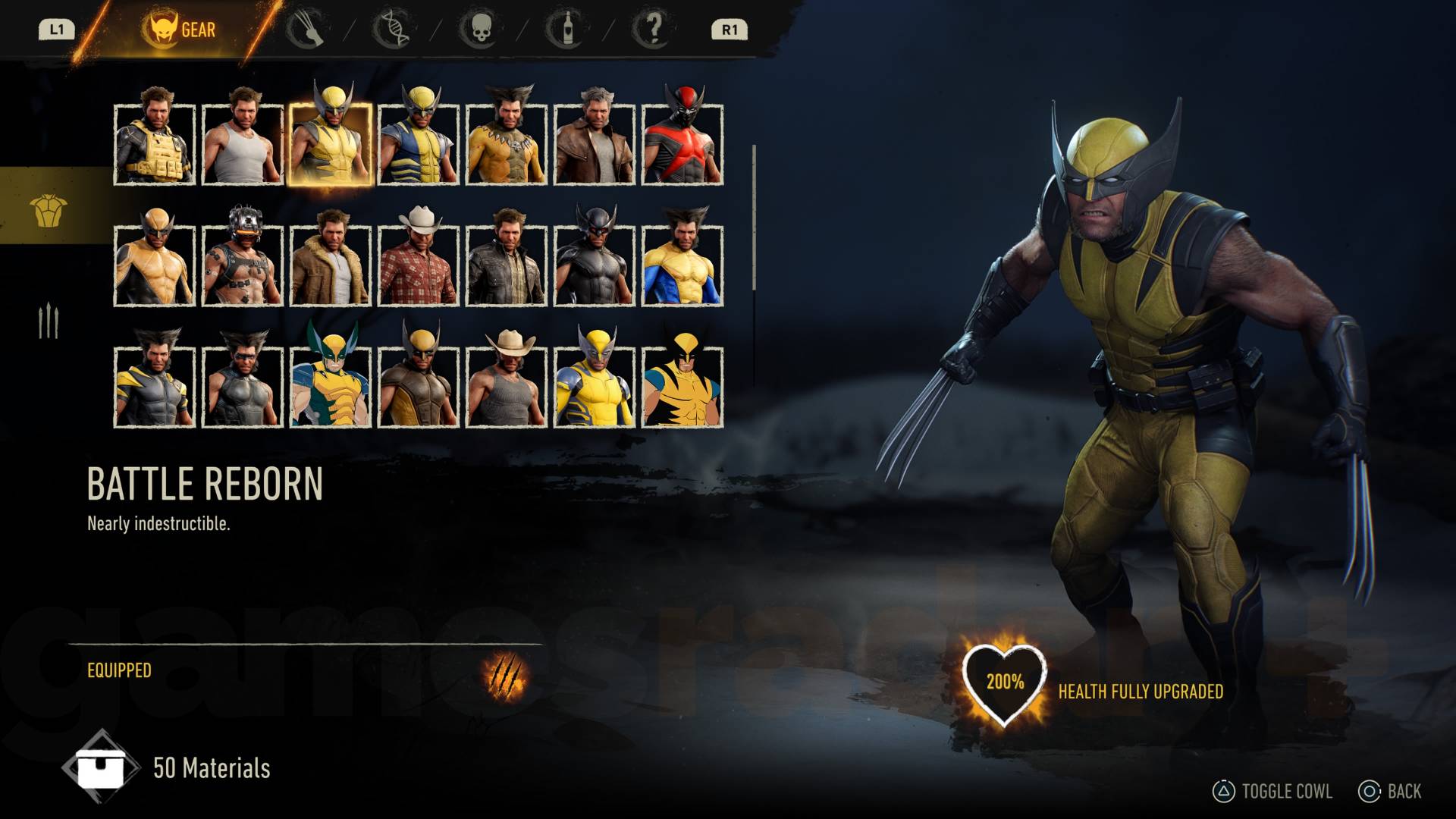 Marvel's Wolverine Battle Reborn suit