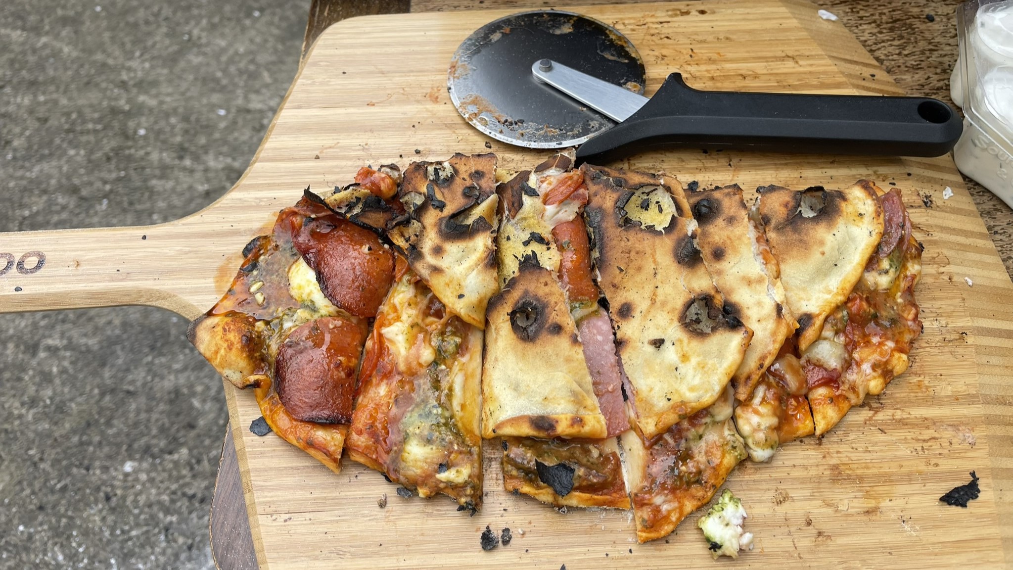 Burnt meat feast pizza from the Ooni Volt 12