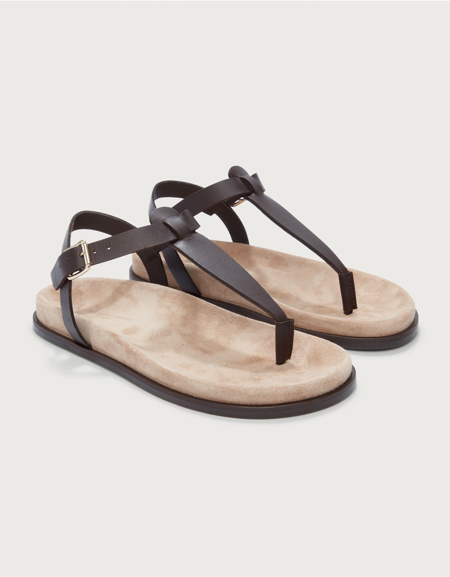 Leather T-Bar Footbed Sandals
