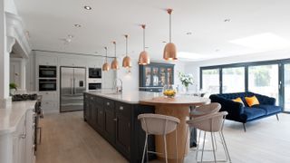 kitchen extension open plan with island and living area