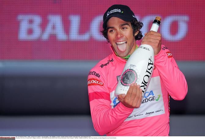 Michael Matthews (Orica-GreenEdge) was excited to be on the podium in pink