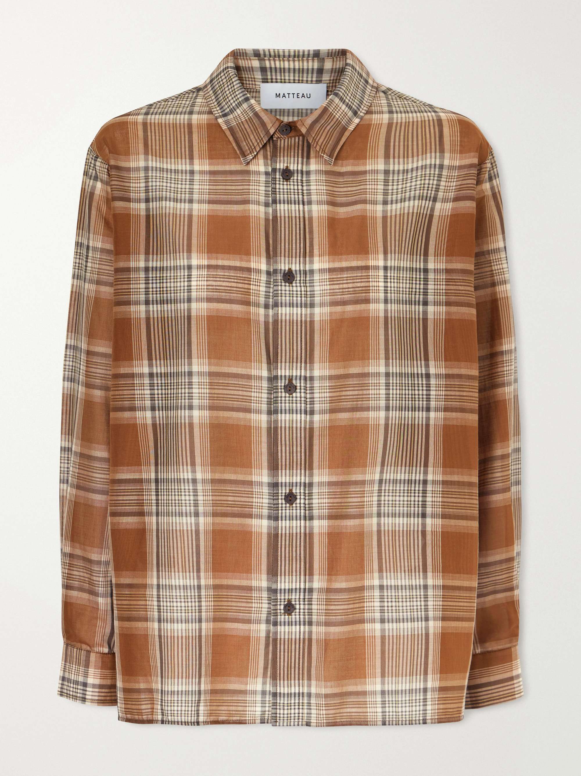 Checked Cotton-Voile Shirt