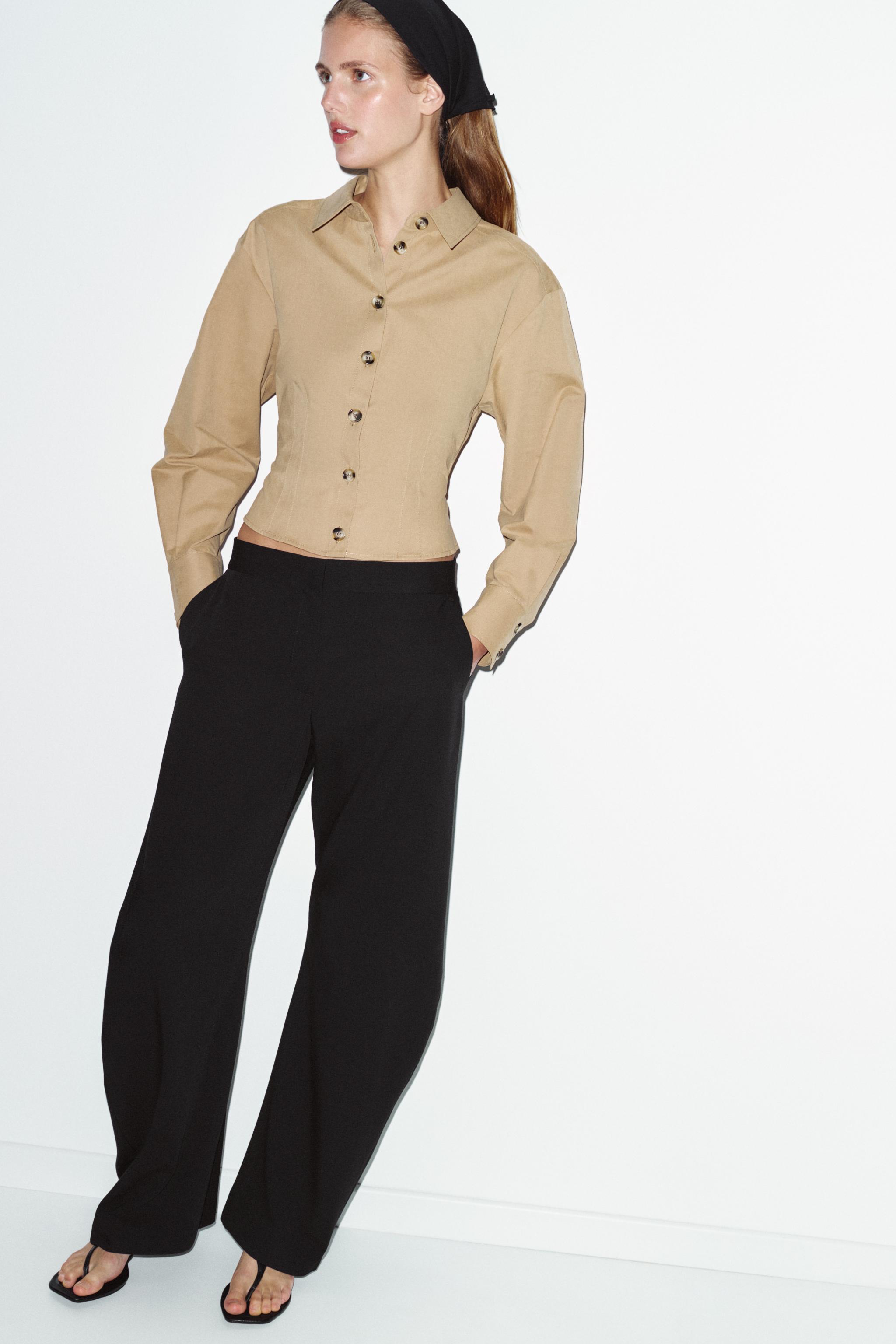 High-Waist Barrel Trousers
