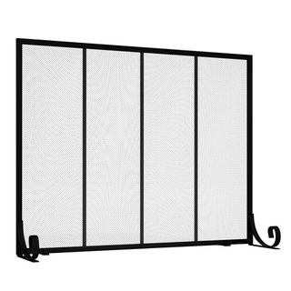 Fire Beauty Flat Panel Fireplace Screen Spark Guard Wrought Metal Gate Cover for Home, Decorative Mesh Fire Place Safety Fence,baby Safe Spark Guard Protector