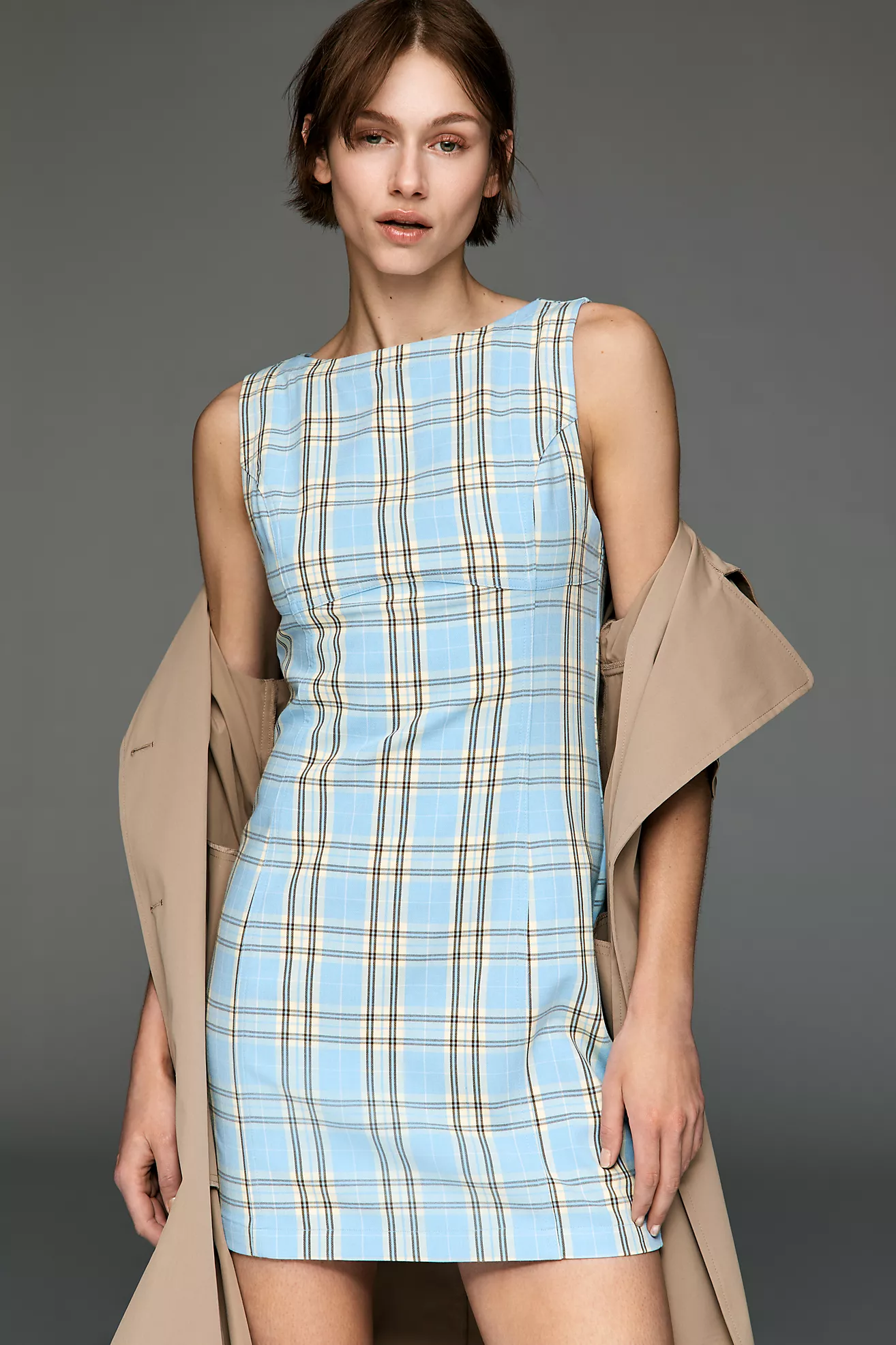 The Percie Plaid Mini Dress by Pilcro