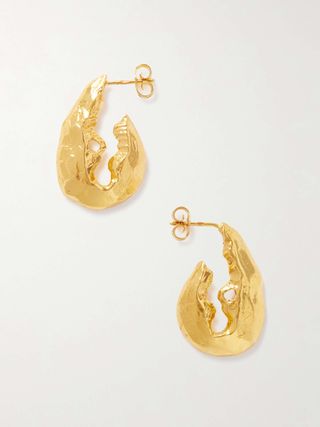 The Gilded Crustacean Recycled Gold-Plated Hoop Earrings