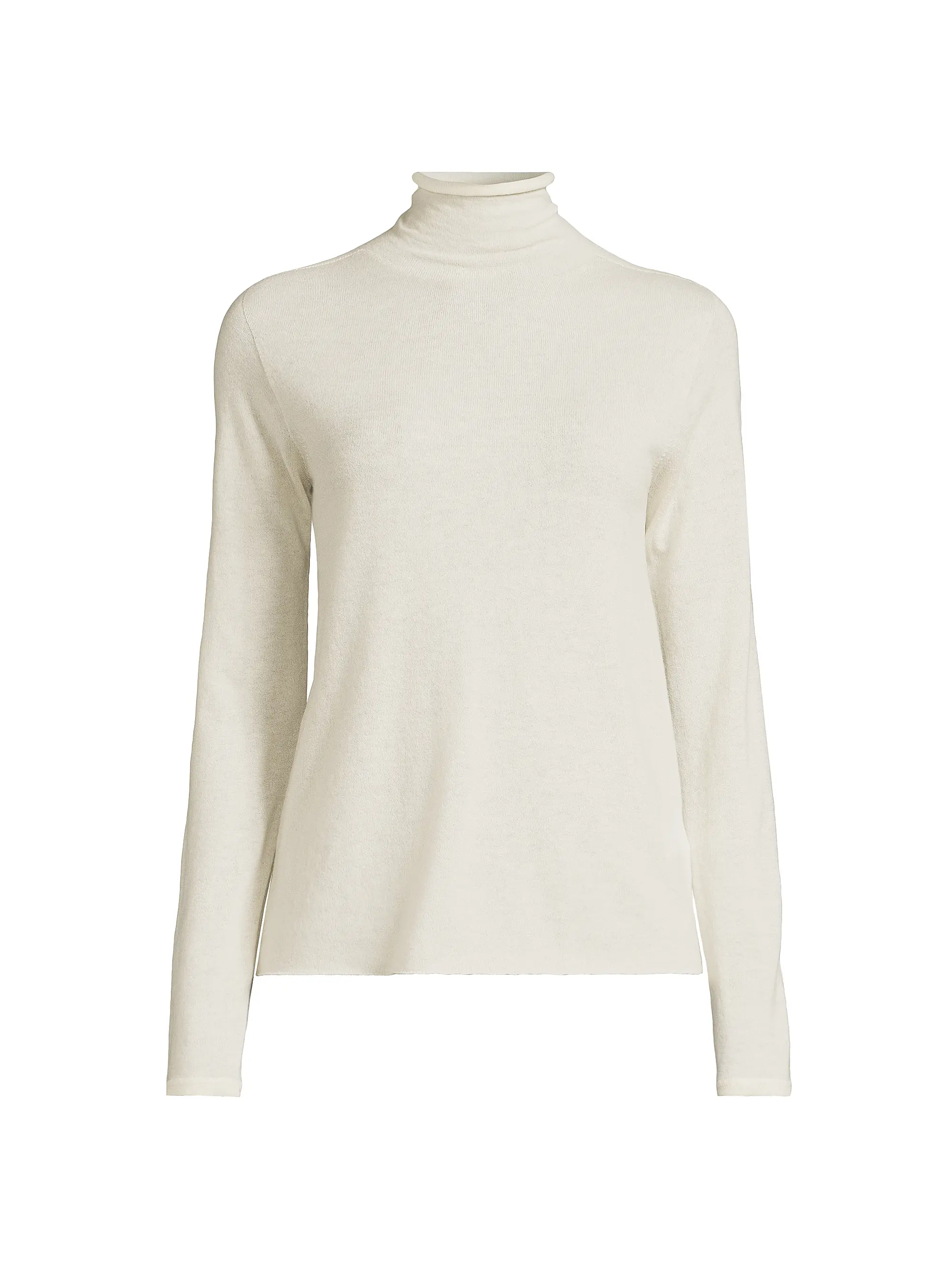 Mashine-Washable Cashmere Long-Sleeve Turtleneck Sweater