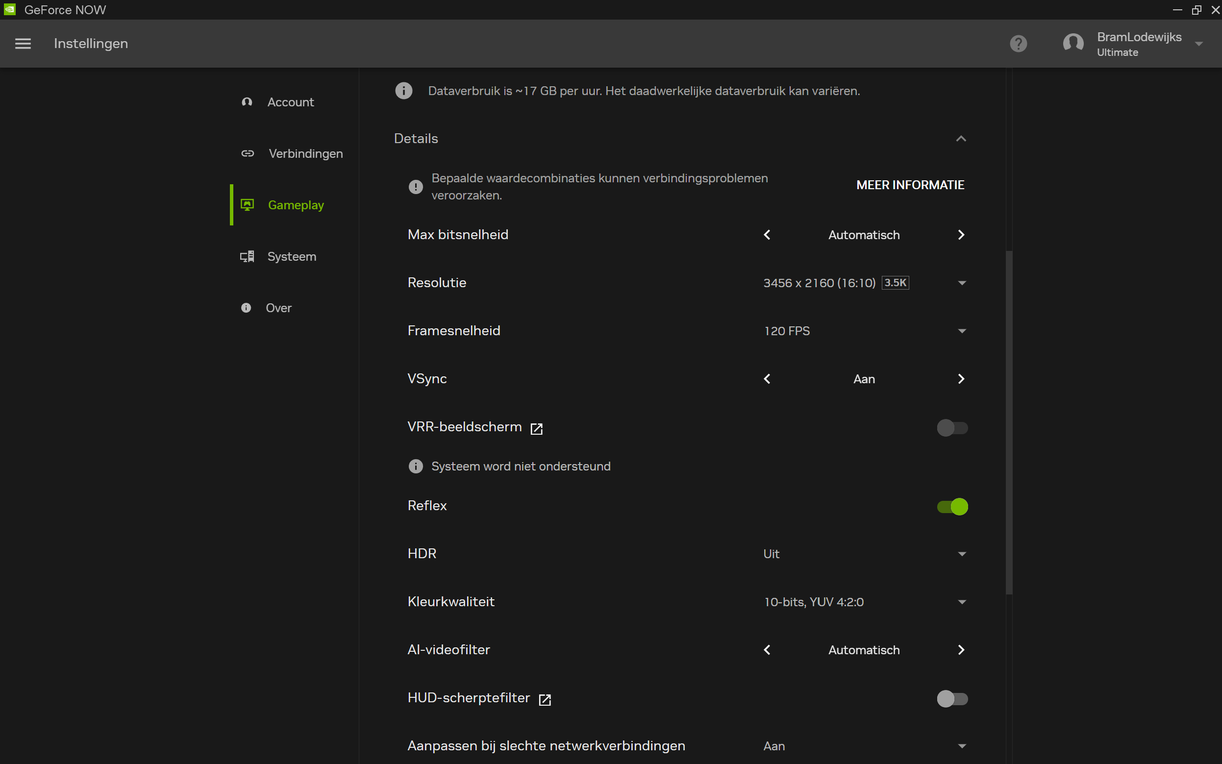 Nvidia GeForce NOW instellingen