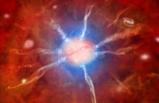 Artist's Impression of Phoenix Cluster Galaxy
