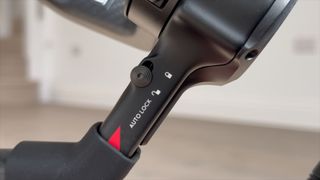 Close up of a switch on the DJI RS 4 Pro gimbal