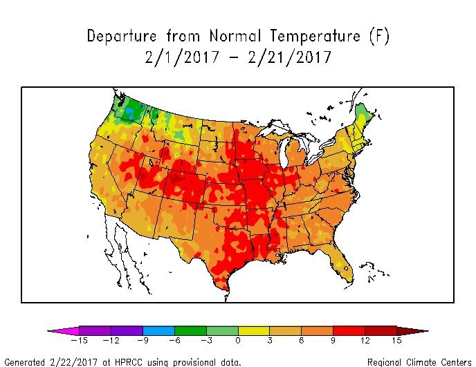 US Temperature Map 2017