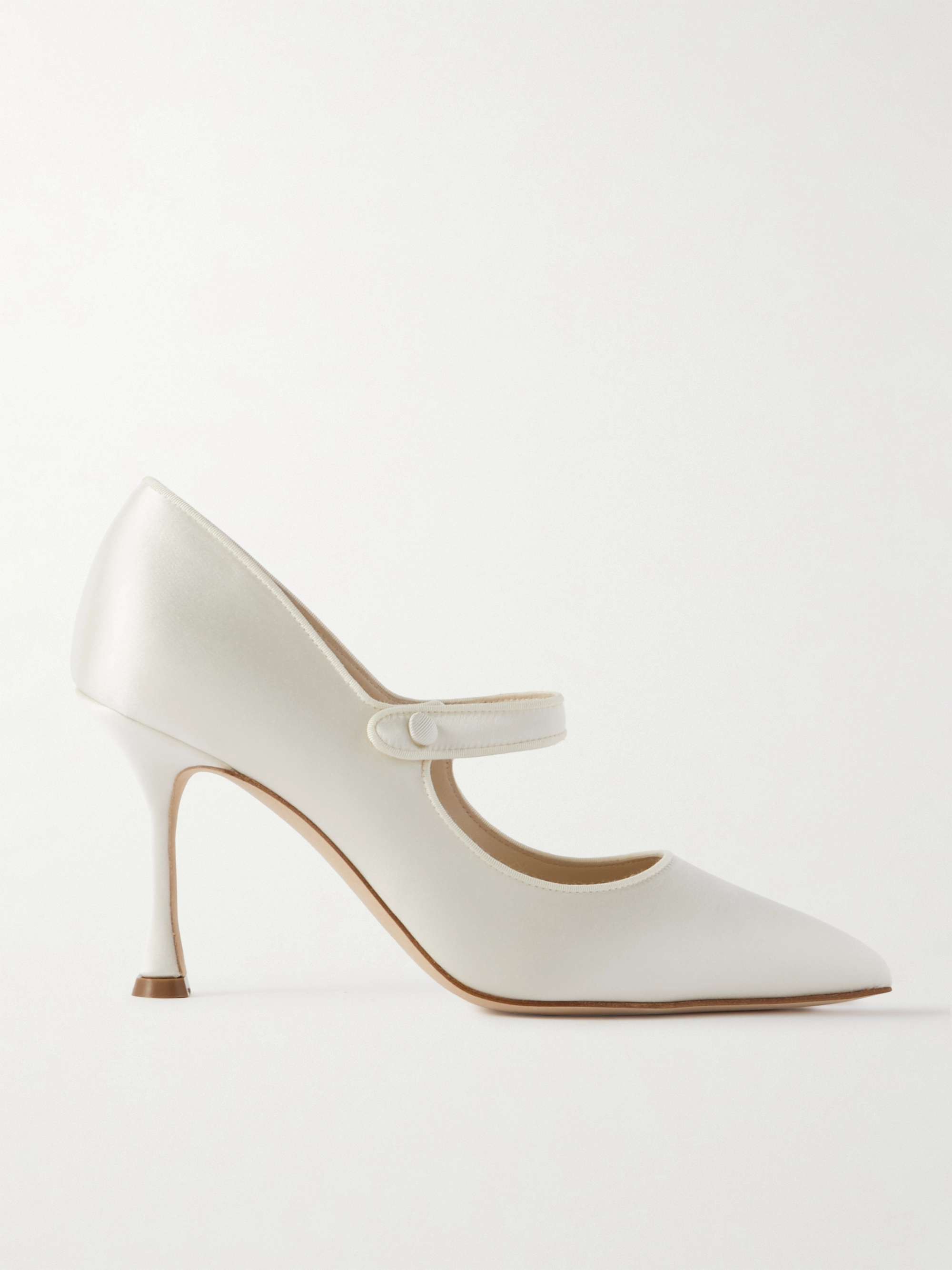 Campari Bridal 90 Grosgrain-Trimmed Satin Mary Jane Pumps