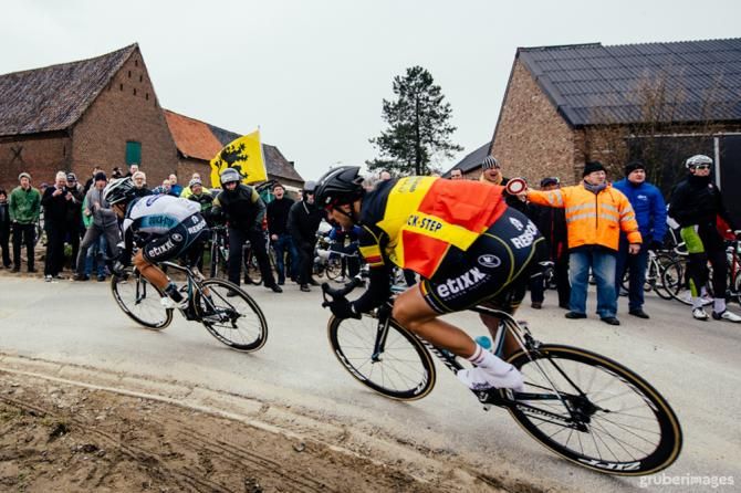 Tom Boonen (Omega Pharma Quick Step) in full flight