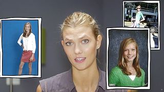 Karlie Kloss shows photos of herself as a child.