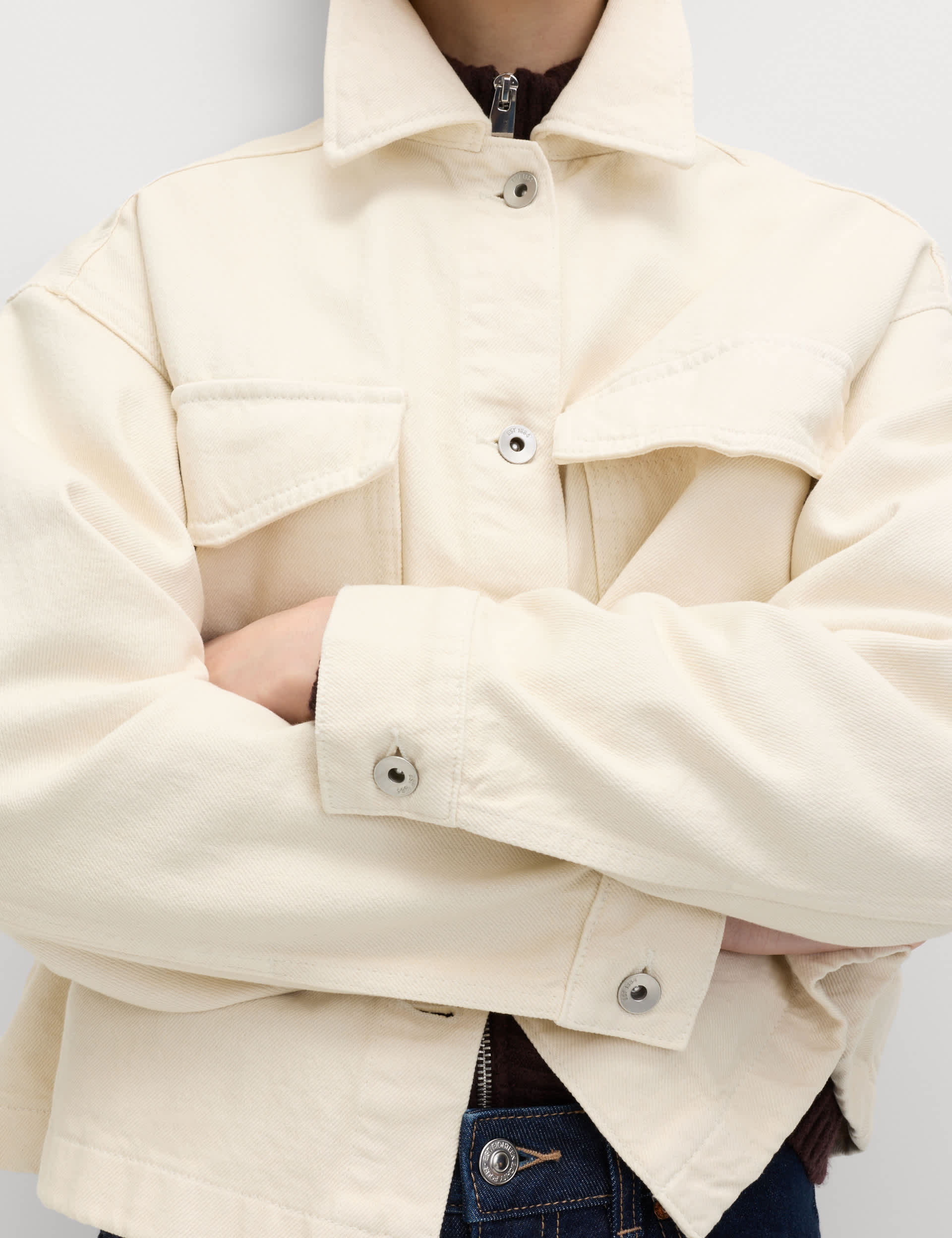 Pure Cotton Denim Relaxed Shacket