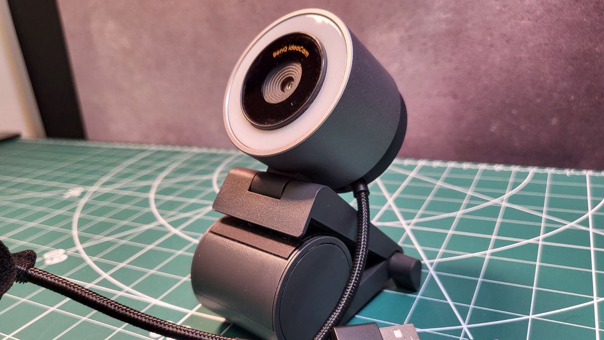 BenQ ideaCam S1 Pro review image of the webcam sat on a worktop