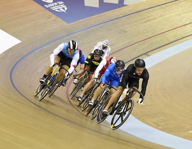 New Zealand's Sam Webster qualifies in the Men's Keirin
