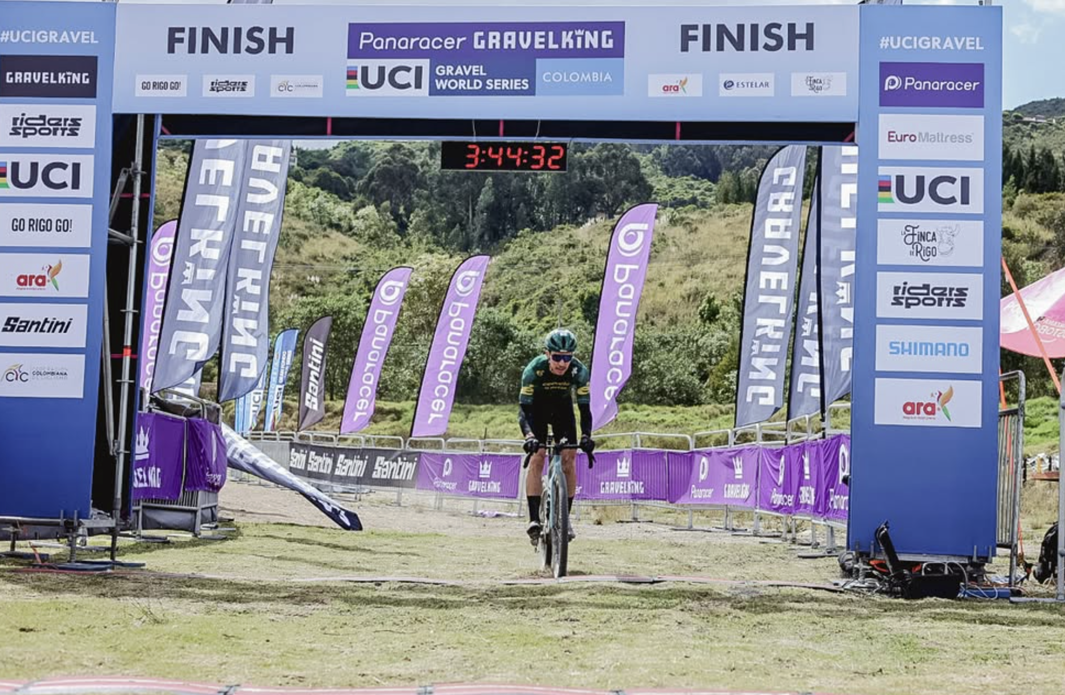 Simon Pellaud rode solo to win the inaugural Gravel Bogot&aacute; in Colombia on August 2, 2026