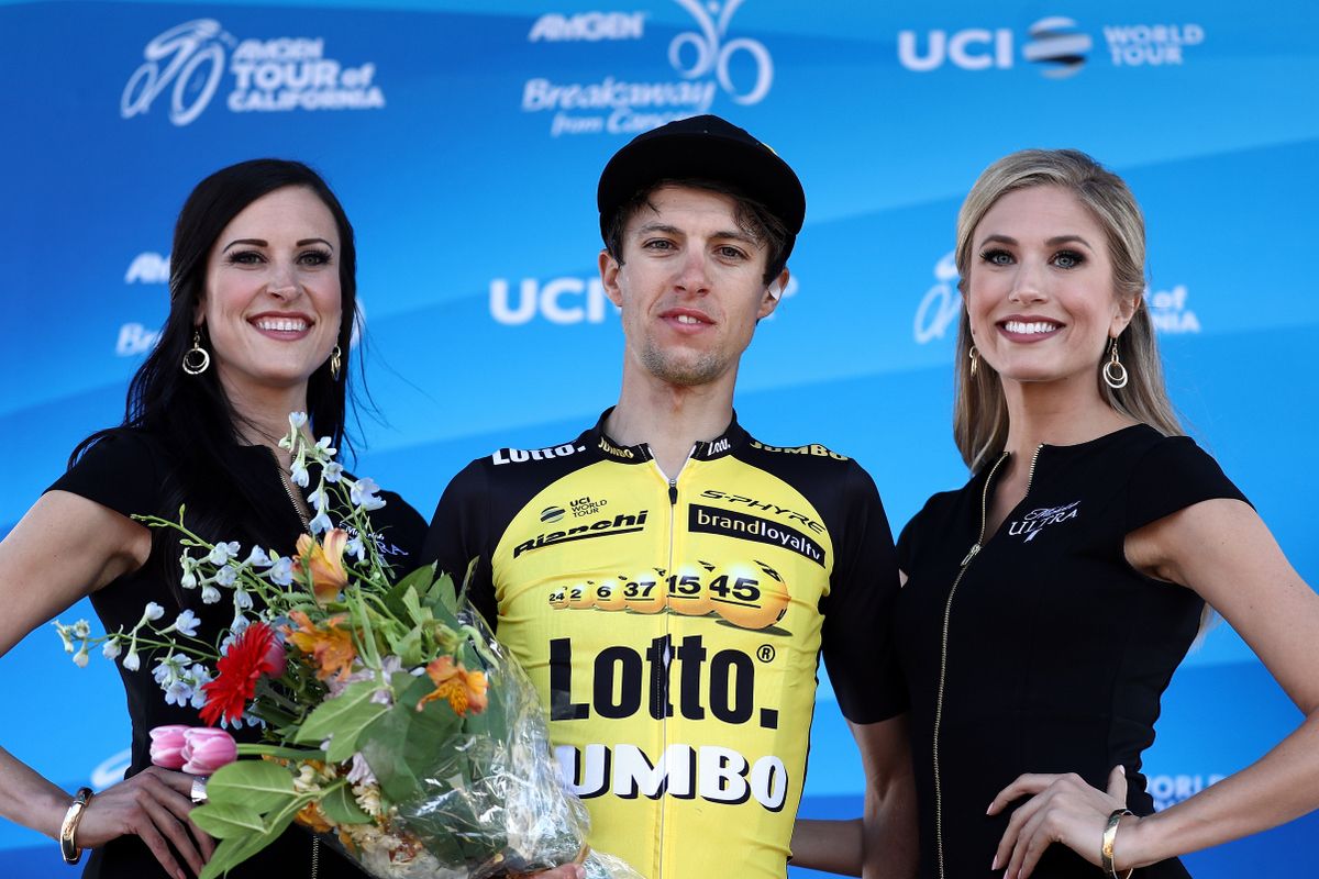 LottoNL-Jumbo's George Bennett on the podium