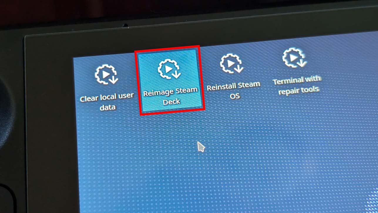 Steam Deck SSD upgrade: Reimage Steam Deck.