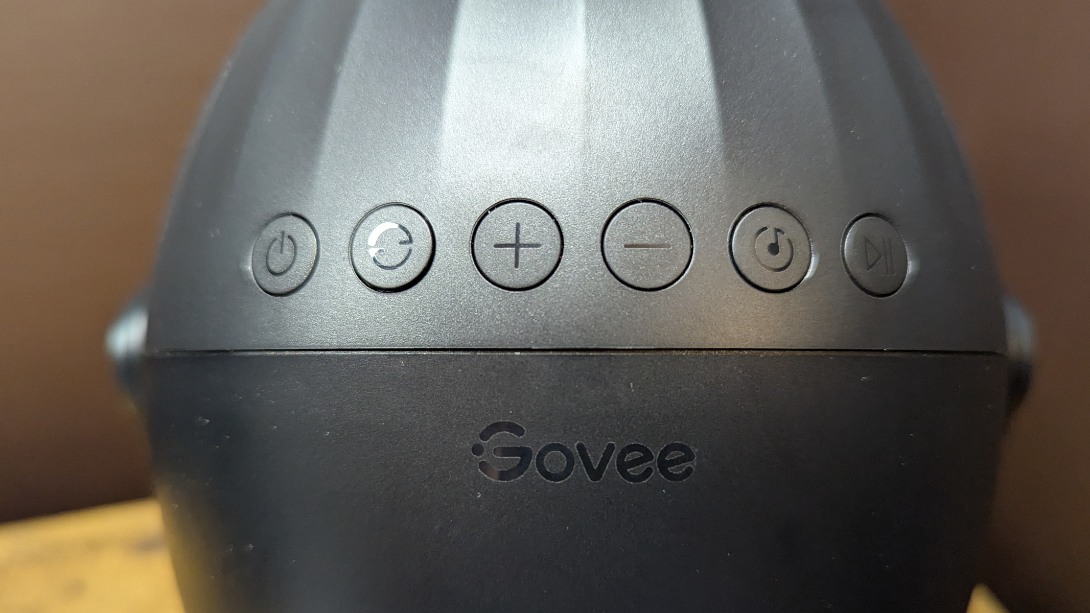 The control buttons on the rear of the Govee Star Light Projector during review