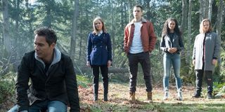 Some of the main cast of Travelers.