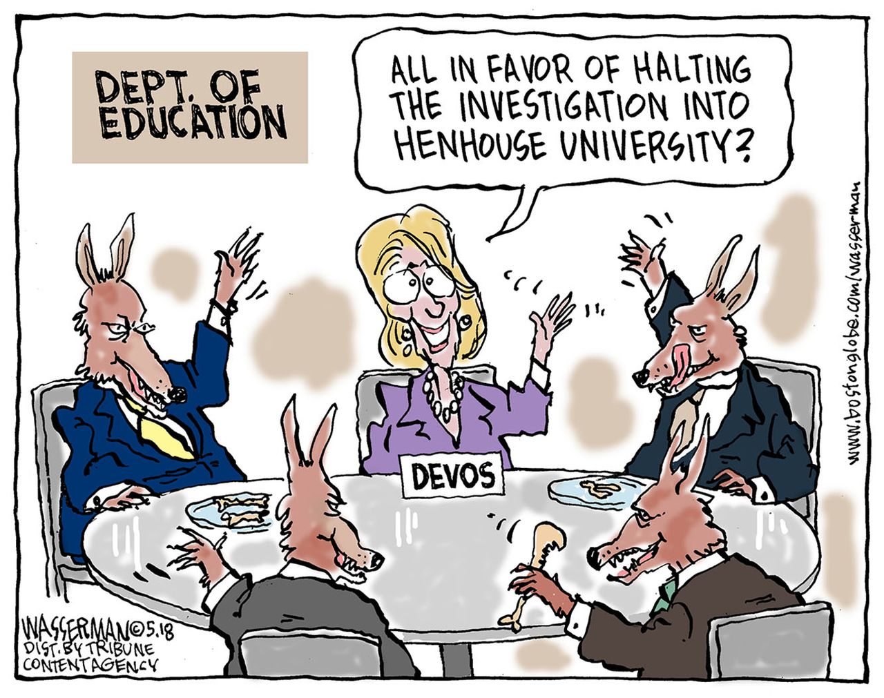 Political cartoon U.S. Betsy Devos Department of Education