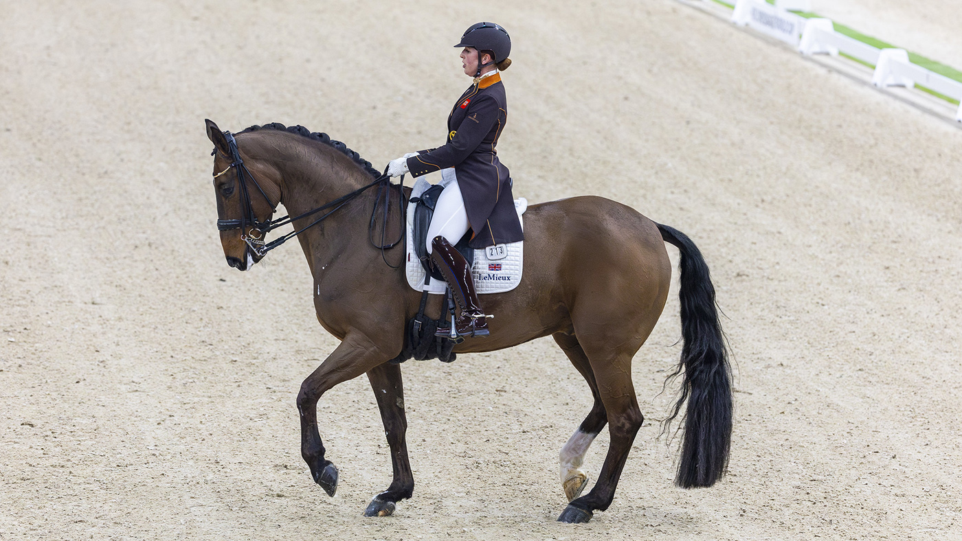 Becky Moody and Jagerbomb score a new personal best in the Dutch Masters dressage World Cup leg in March 2025.